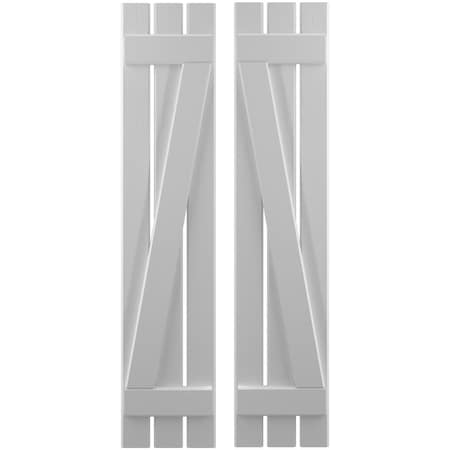 Americraft 3-Board (2 Batten) Wood Spaced Board-n-Batten Shutters W/ Z-Bar, ARW102SB311X53PRH